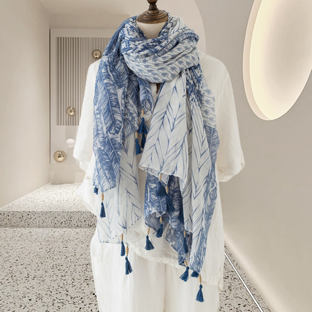 MGS 曼古银 2023新款围巾民族风流苏披肩两用薄款空调围巾