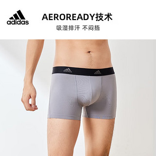 ADIDAS/阿迪达斯adidas男士透气凉感秋运动平角内裤四角裤生潮流裤头3条 黑色+迷彩+银 S