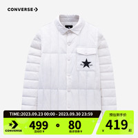 Converse匡威童装儿童超轻保暖羽绒服男女童加厚外套 羽白色 110/52