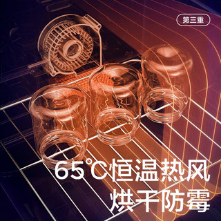 babycare奶瓶紫外消毒器带烘干二合一 无汞灯珠宝宝餐具玩具家用消毒器柜 海雾蓝