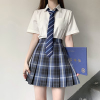 原创jk制服衬衫女长短袖基础款内搭百搭白色TR衬衣