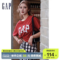 Gap 盖璞 女装廓形T恤LOGO纯棉短袖夏季2023新款659468正肩上衣