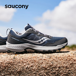 saucony 索康尼 远足16越野跑鞋男缓震耐磨户外徒步跑山鞋兰银43