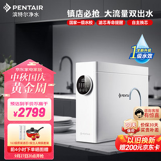 PENTAIR 滨特尔 净水器家用直饮净水机厨下大流量智能显示反渗透双出水无桶纯水机 U4型双出水净水器