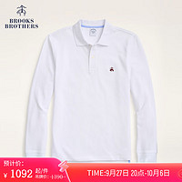 布克兄弟（BrooksBrothers） 男士新纯棉美式休闲长袖polo衫 1001-白色 M