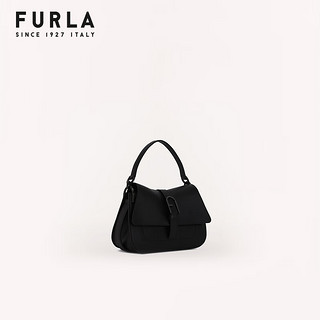 芙拉（FURLA）FURLA芙拉FLOW牛皮迷你时尚女士纯色通勤手提包 黑色