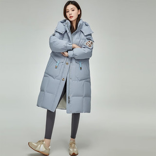 鸭鸭羽绒服鸭鸭（YAYA）羽绒服女中长款过膝冬季时尚韩版收腰显瘦外套DLY 紫色 S