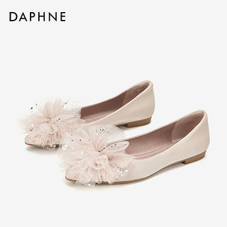 DAPHNE 达芙妮 往年款复古英伦风系带休闲鞋优雅高跟工作鞋女单鞋