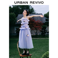 URUR2023女浪漫绣花连衣裙UWG730039 淡紫 L
