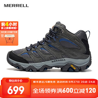 MERRELL 迈乐 户外徒步鞋男女款MOAB3MID WP中帮防水透气防滑登山鞋 J036267深灰（男款） 42