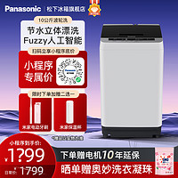 松下(Panasonic)10公斤大容量爱妻号全自动波轮洗衣机 灰色 XQB100-TJNKJ