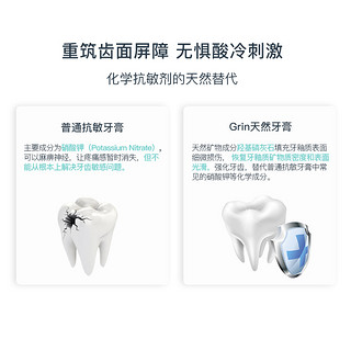 grin修护牙釉质无氟牙膏非美白牙龈护理清新口气成人