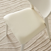 全友（QUANU）实木框架奶油风餐椅DW1120（满800换购，单拍无效） 餐椅E白色*2(满800换购)