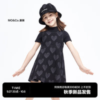 little MO&Co.little moco童装女童两件装短袖T恤牛仔连衣裙KBC3DRS006 牛仔黑色 120/56