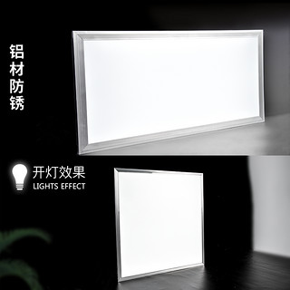 朗帝斯（LOWNDES） LED集成吊顶灯超薄平板灯办公室天花面板灯厨卫灯嵌入式厨房灯  银铝框30*60（正发光）40瓦