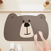 慢说 慢說可 浴室卫浴吸水防滑地垫软硅藻泥卫生间门口入户脚垫毯子 棕熊先生 40×60cm