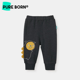 博睿恩（Pureborn）宝宝长裤春秋季婴儿外出休闲百搭儿童裤子6个月-3岁 麻灰 90cm