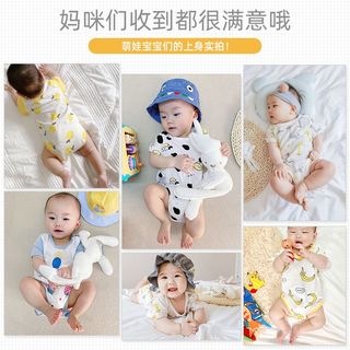 乖米拉 婴儿三角包屁哈衣夏季薄款男女宝宝连体短袖爬爬服纯棉内穿舒适