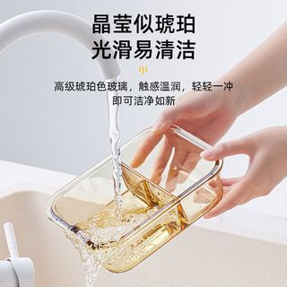 cille 希乐 玻璃饭盒保鲜盒可微波炉加热带盖带饭餐盒保鲜便当碗盒
