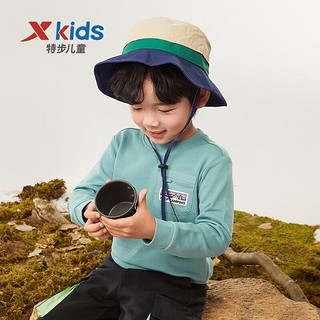 特步（XTEP）童装儿童套头卫衣幼小童男童女童休闲百搭潮流卫衣 浅灰绿 110cm