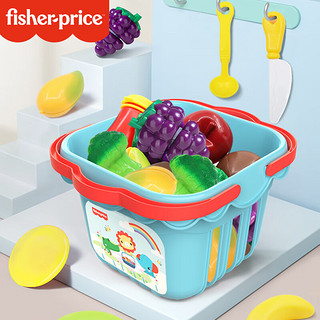 Fisher-Price 儿童切切乐玩具 婴幼儿仿真水果篮过家家做饭菜篮玩具男女孩GMKC045生日礼物礼品