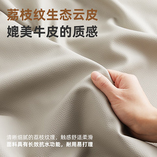 双虎（SUNHOO）轻奢皮艺床主卧大床意式极简23208D-1.8米低箱床+舒梦床垫