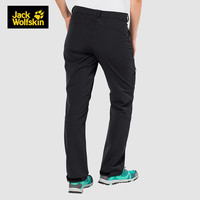 Jack Wolfskin狼爪长裤女秋冬款式户外运动直通舒适耐磨休闲软壳长裤 6000/黑色 34 160/68A