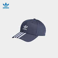 adidas 阿迪达斯 三叶草男女运动遮阳帽子 深靛蓝/白 OSFM