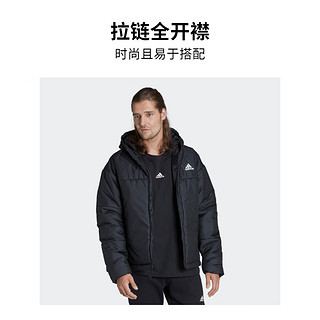 adidas 阿迪达斯 轻运动男装冬季保暖运动连帽棉服HG8756 黑色 A/M