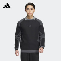 adidas 阿迪达斯 男装冬季高尔夫运动圆领套头卫衣HZ6075 黑色 A/S