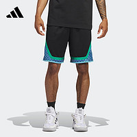 adidas阿迪达斯男装速干篮球运动短裤IN2477 黑色/草坪绿 A/L7