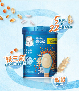 88VIP：Gerber 嘉宝 米粉国产版2段 混合谷物味250g 六月龄+