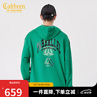 卡宾男装渐变印花连帽卫衣宽松上衣商场同款H3234164035 草绿色58 50/175/L