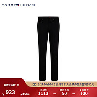 TOMMY HILFIGER 秋冬男装休闲舒适铆钉扣拉链直筒水洗微弹牛仔裤MW0MW27450 黑色1B1 30/32