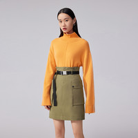 丽丽 LILY机能感帅气工装风修身高腰半身裙女 S 杏色