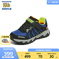 Skechers斯凯奇男大童运动鞋2023强抓地防水户外休闲鞋儿童鞋406392L 黑色/蓝色/BKBL 31码