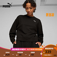 PUMA 彪马 女子运动休闲圆领卫衣 HER CREW 679598 黑色-01 S(155/80A)