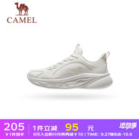 骆驼（CAMEL）男士跑步鞋防滑舒适休闲百搭慢跑运动鞋男士跑鞋 K23C097038，象白牙/粉，女 35