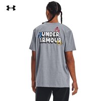 安德玛 UNDERARMOUR)男子训练运动印花短袖T恤1381036 灰色035 XXL
