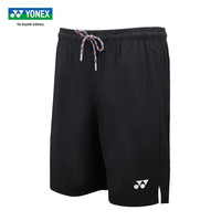 尤尼克斯(YONEX)羽毛球服 男女款运动梭织短裤 120193BCR 男运动短裤 黑色 L