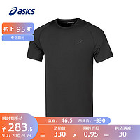 亚瑟士ASICS运动T恤男子跑步短袖透气舒适运动上衣 2031E430-001 黑色 L