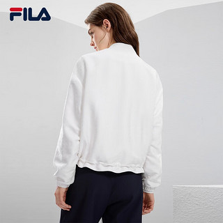 斐乐（FILA） 女子梭织外套时尚休闲简约棒球领上衣 标准白-WT 160/80A/S
