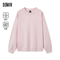 森马（Semir）森马x超级植物卫衣女蓄热抗菌2023抓绒冬字母上衣 粉红60046 155/80A/S