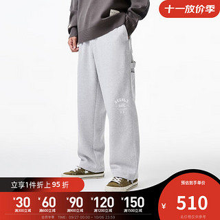 杰克·琼斯（JACK&JONES）23冬季男士束脚裤运动长裤时尚舒适潮字母刺绣宽松加绒卫裤男 浅花灰GH1 165/72A/XSR