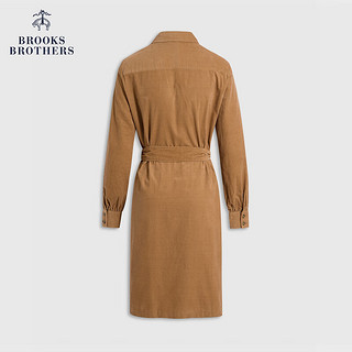 布克兄弟（BrooksBrothers）女士纯棉衬衫式中长款连衣裙 2003-棕色 0