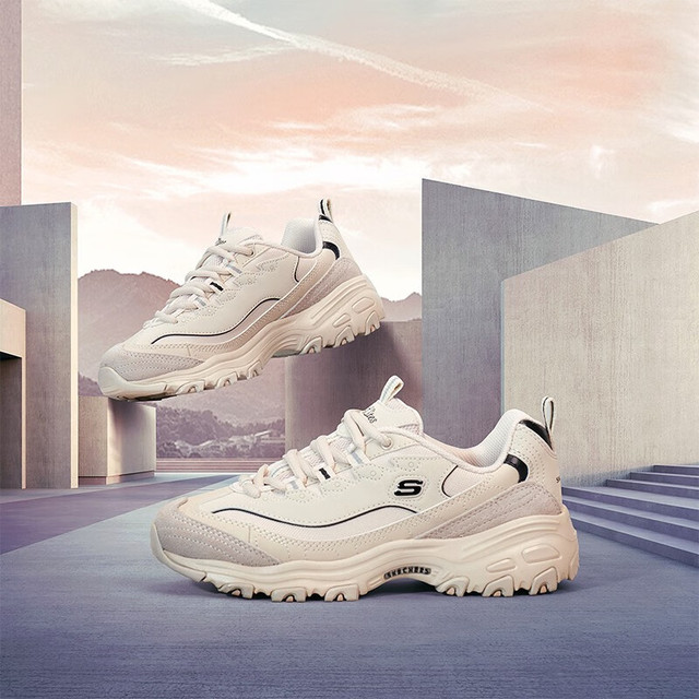 斯凯奇 女休闲运动厚底增高透气复古休闲百搭老爹鞋 896145/NTBK 896145/NTBK 35