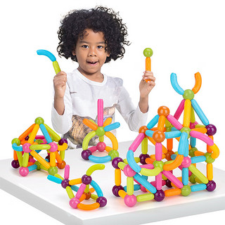 NUKied 纽奇 百变磁力棒120件套立体空间创意搭建磁性磁铁棒玩具