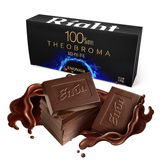 Enon 怡浓 可可脂黑巧克力100%可可含量苦醇生日礼物休闲零食120g