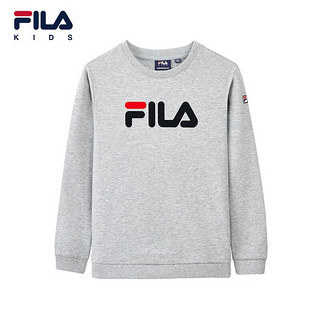 FILA 斐乐儿童童装上衣裤子男童女童多彩卫衣长裤潮 浮云灰花灰-PMG 110