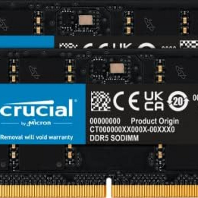 BALLISTIX 铂胜 Crucial RAM 64GB 套件 (2x32GB) DDR5 4800MHz CL40 笔记本电脑内存 CT2K32G48C40S5